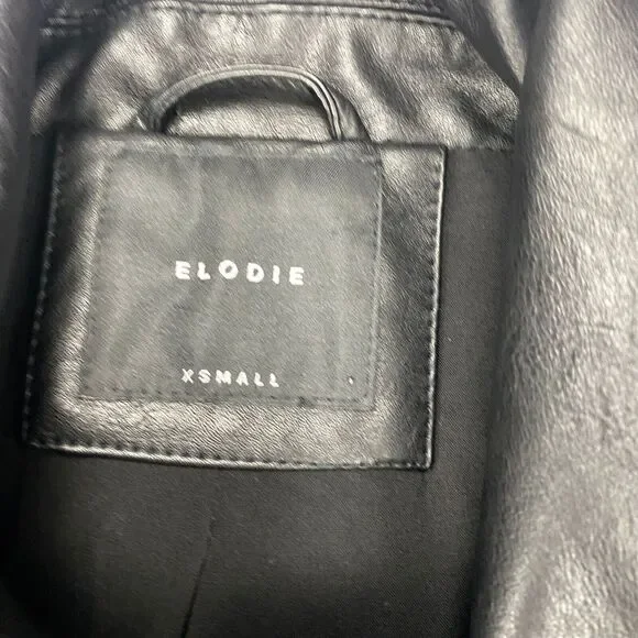 Elodie Nordstrom Womens Size XS Moto Jacket Black Faux Leather - Picture 2 of 16